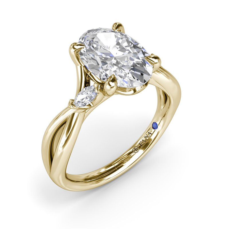 14K Diamond Criss Cross Semi-Mount Engagement Ring