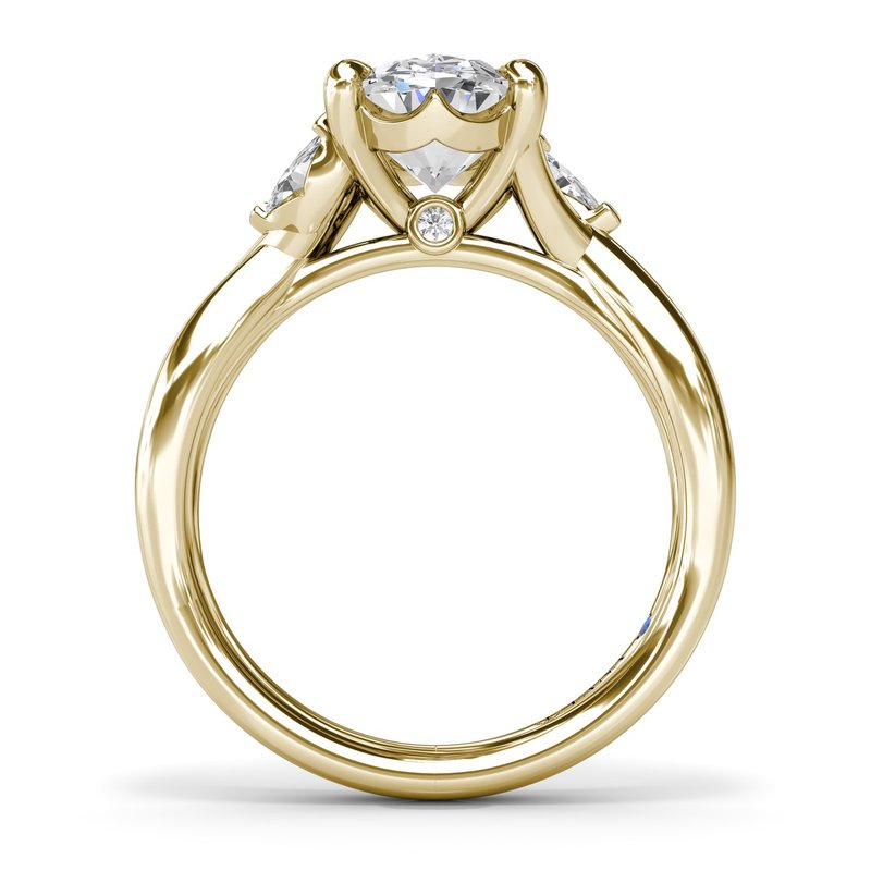 14K Diamond Criss Cross Semi-Mount Engagement Ring