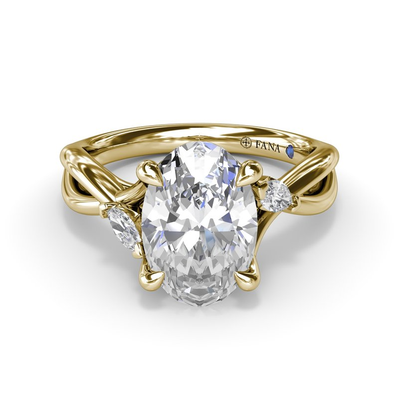 14K Diamond Criss Cross Semi-Mount Engagement Ring