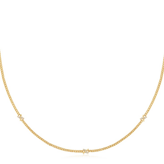 14K Gold-Plated Tone Criss-Cross Station