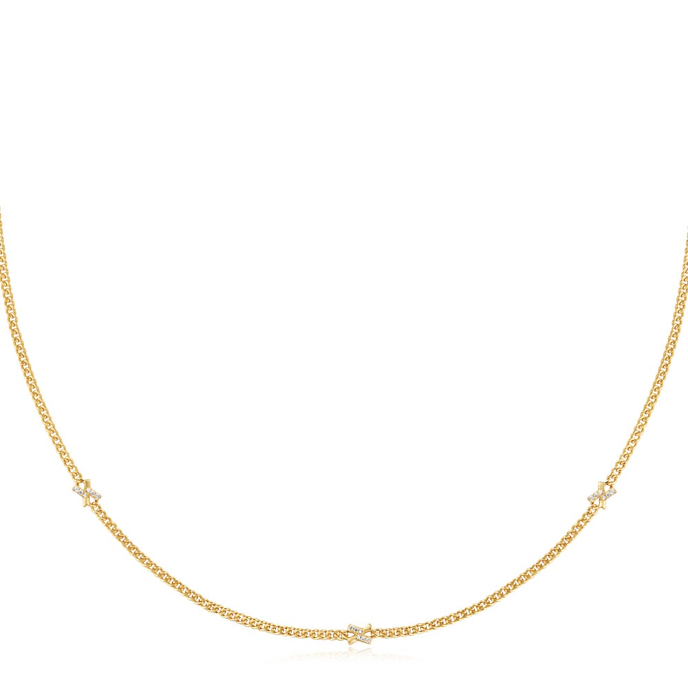 14K Gold-Plated Tone Criss-Cross Station