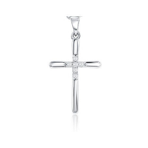 Sterling Silver CZ Cross Necklace