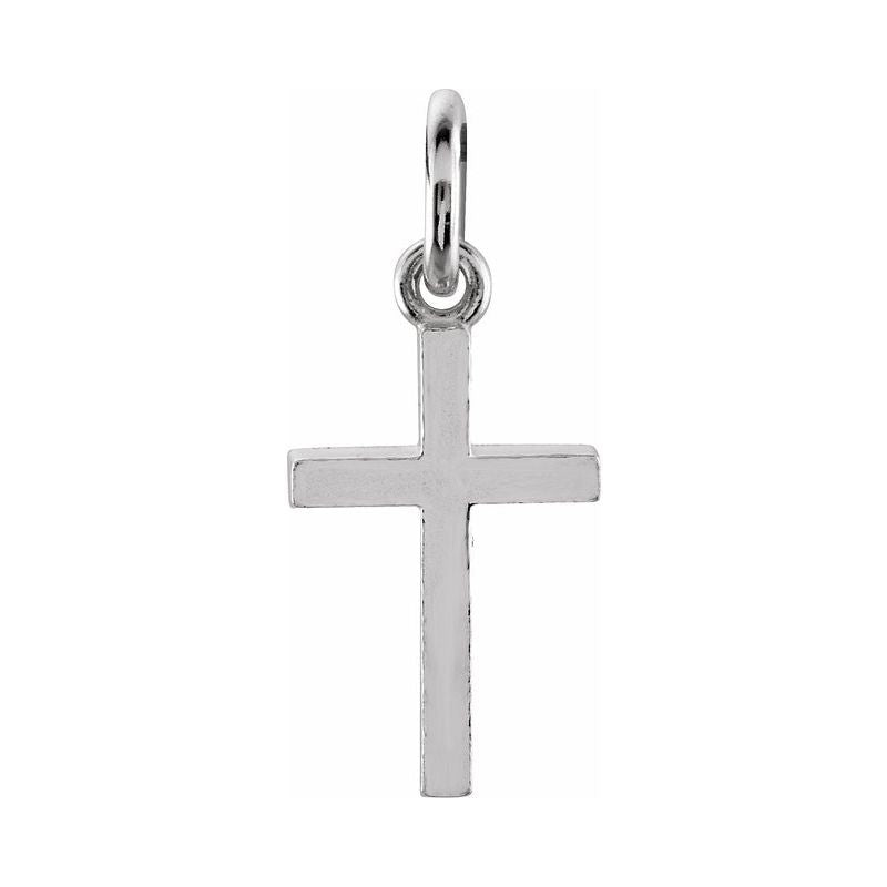 Sterling Silver White Tone Cross