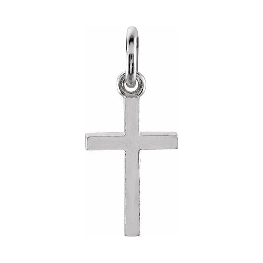 Sterling Silver White Tone Cross