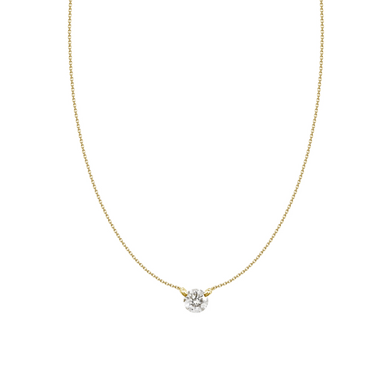 18K Diamond 2-Prong Stationary Necklace