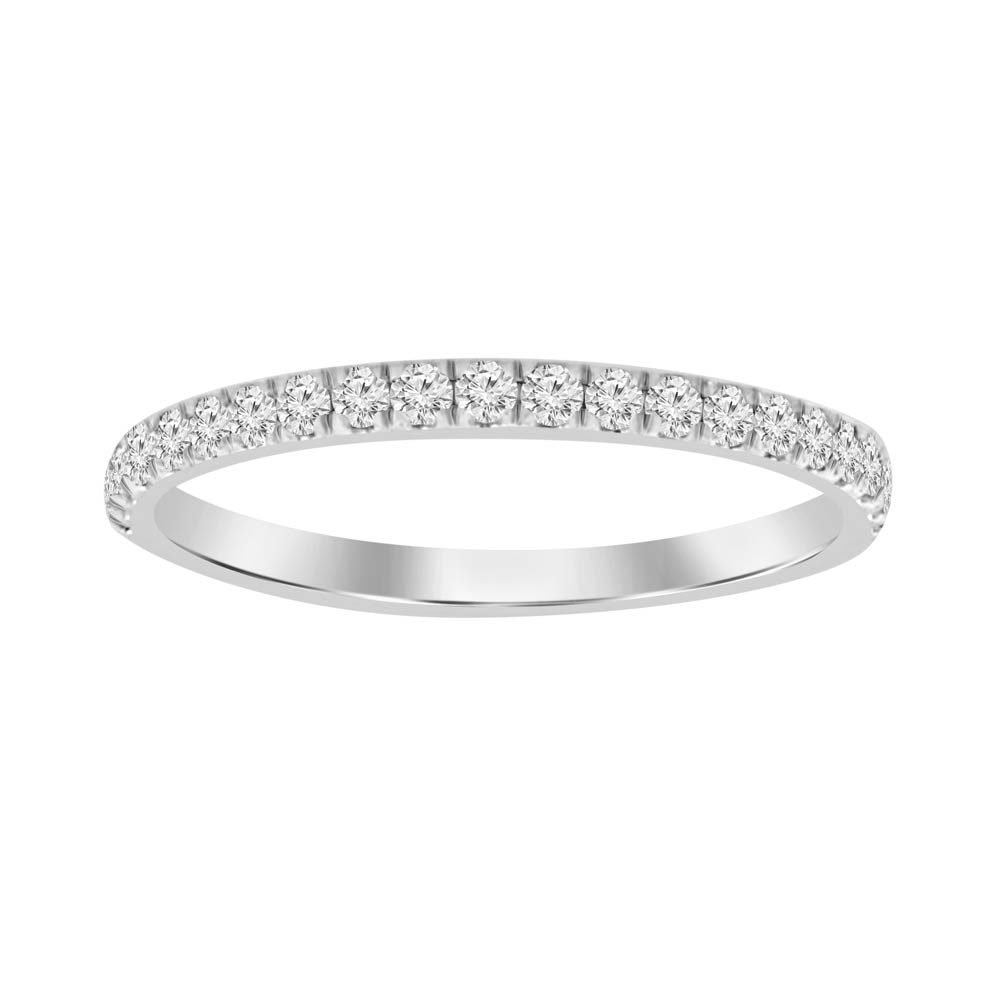18K 1/3ctw Prong-Set Diamond Wedding Band