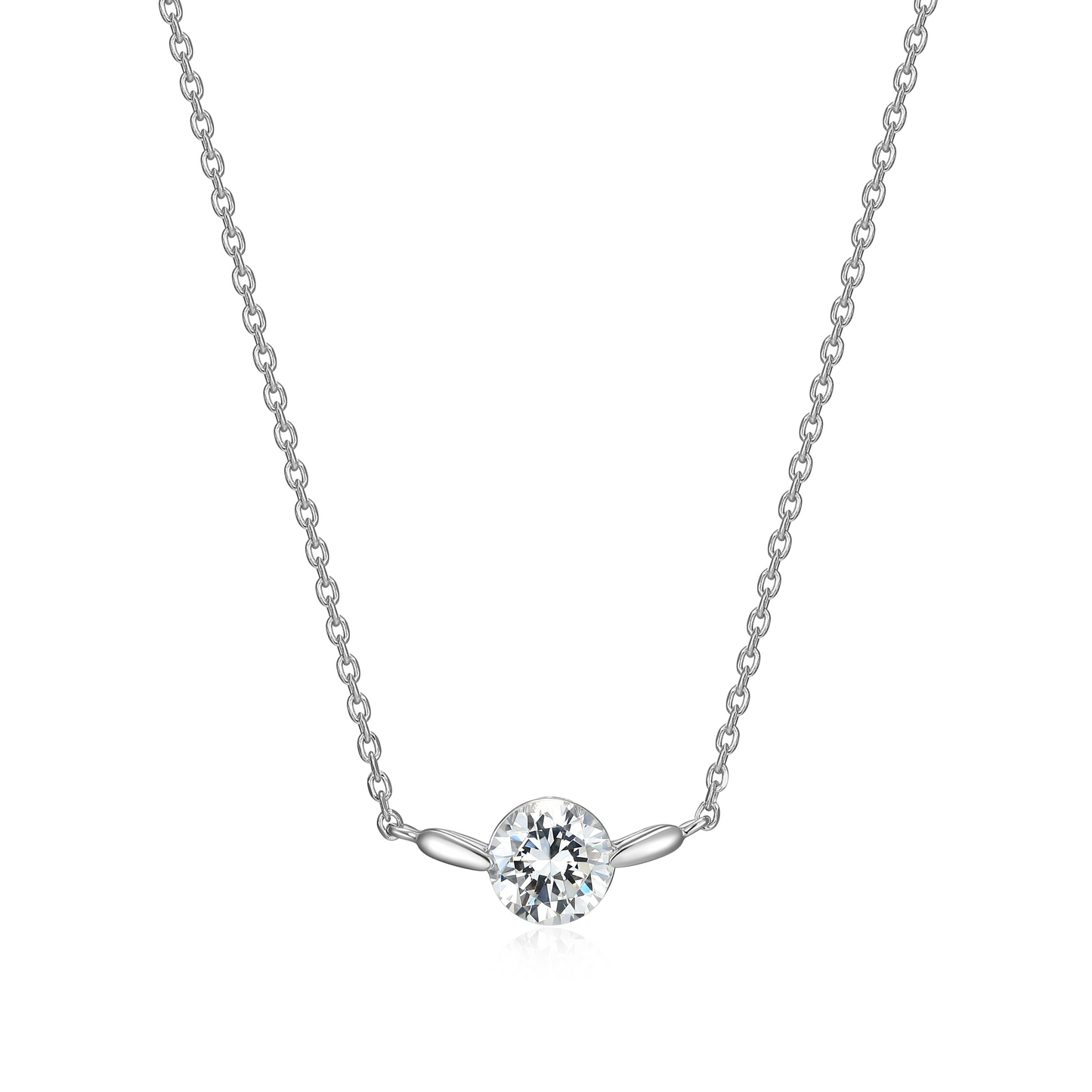Sterling Silver Floating CZ Necklace