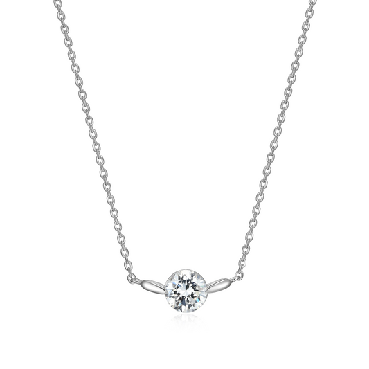 Sterling Silver Floating CZ Necklace