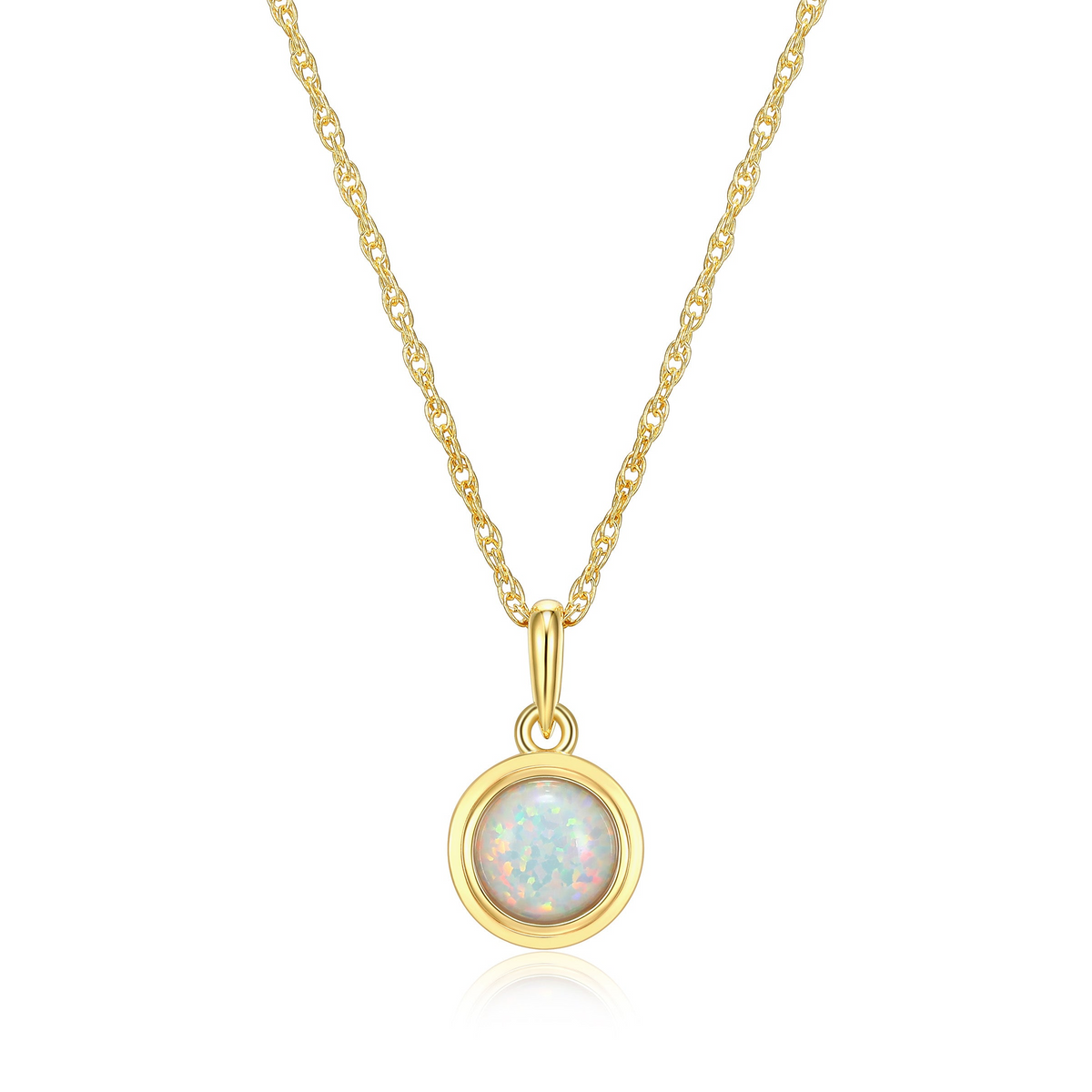 18K Gold-Plated Opal North Star Birthstone Necklace