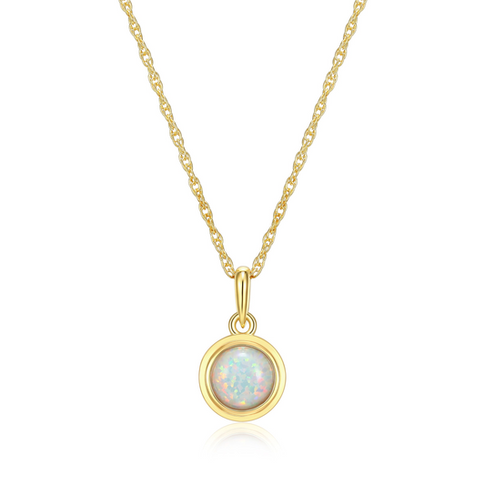 18K Gold-Plated Opal North Star Birthstone Necklace