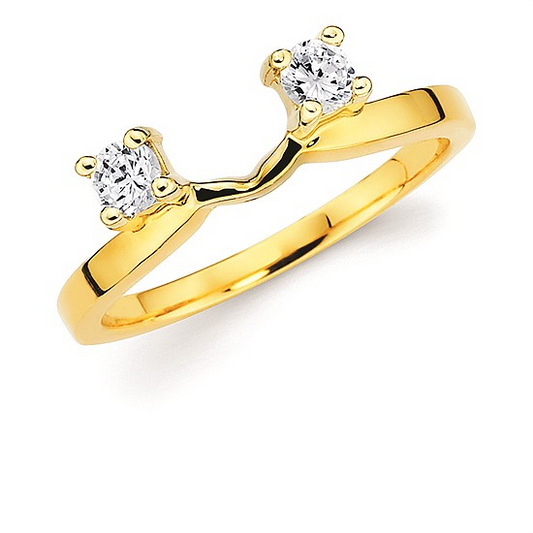 14K 2-Stone Diamond Wrap Wedding Band