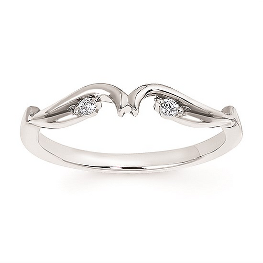 14K White Gold Diamond Contour Wedding Band