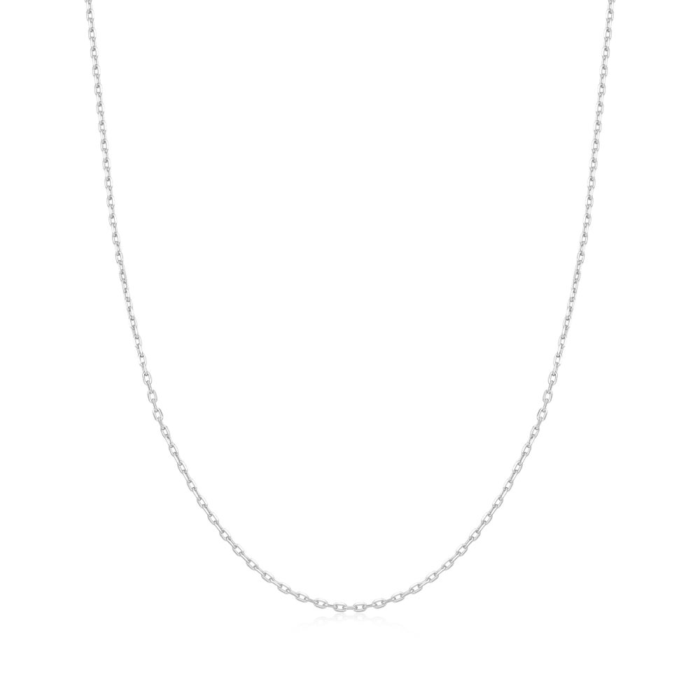 Sterling Silver White Gold Mini Link Chain