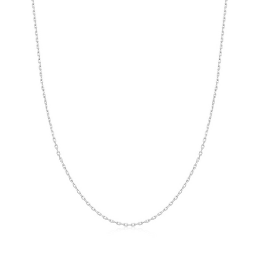 Sterling Silver White Gold Mini Link Chain