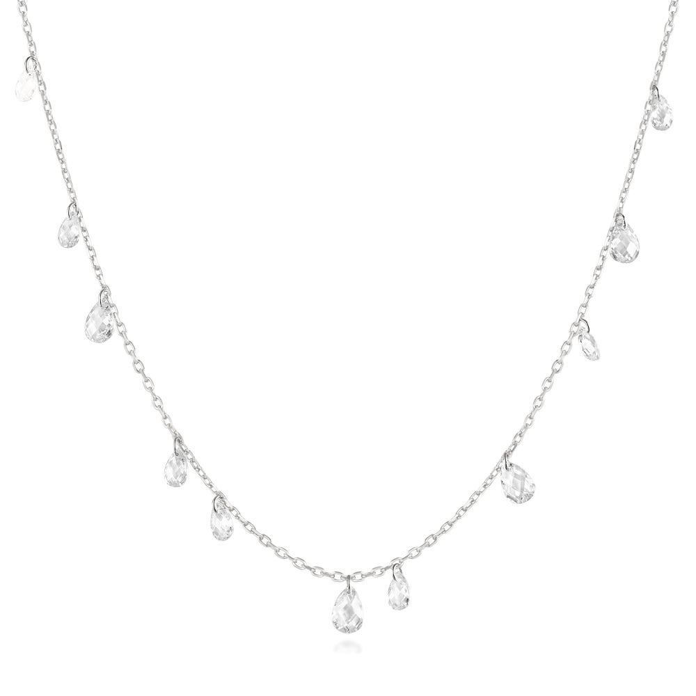 Sterling Silver Rhodium-Plated Tone Dangle Station