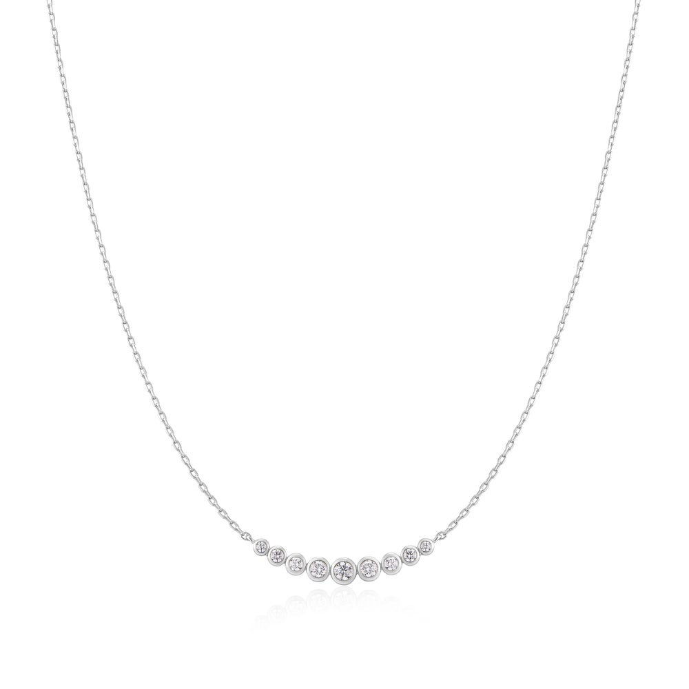 Sterling Silver Rhodium-Plated Tone Graduated Bezel