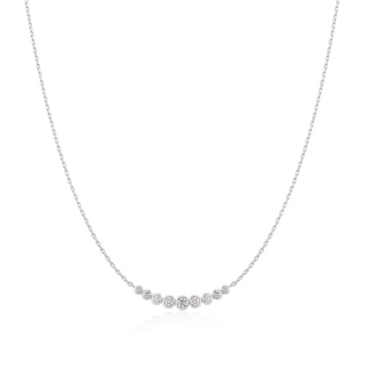 Sterling Silver Rhodium-Plated Tone Graduated Bezel