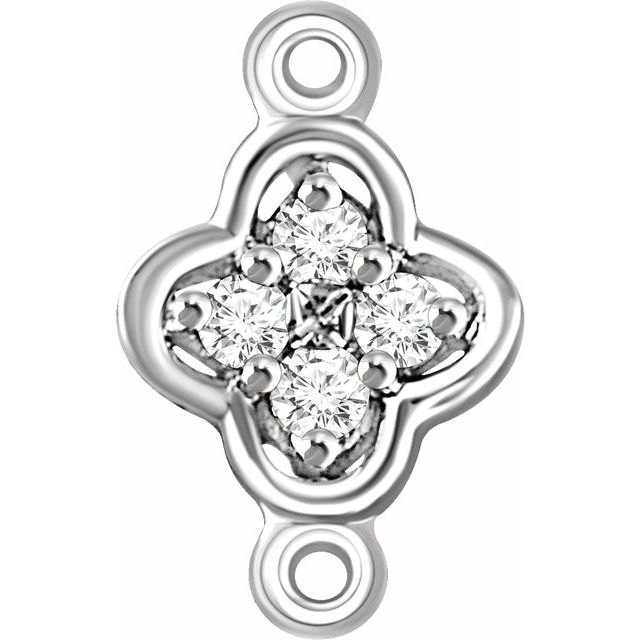 14 Karat White Gold Diamond Clover Charm Spark Jewelry With