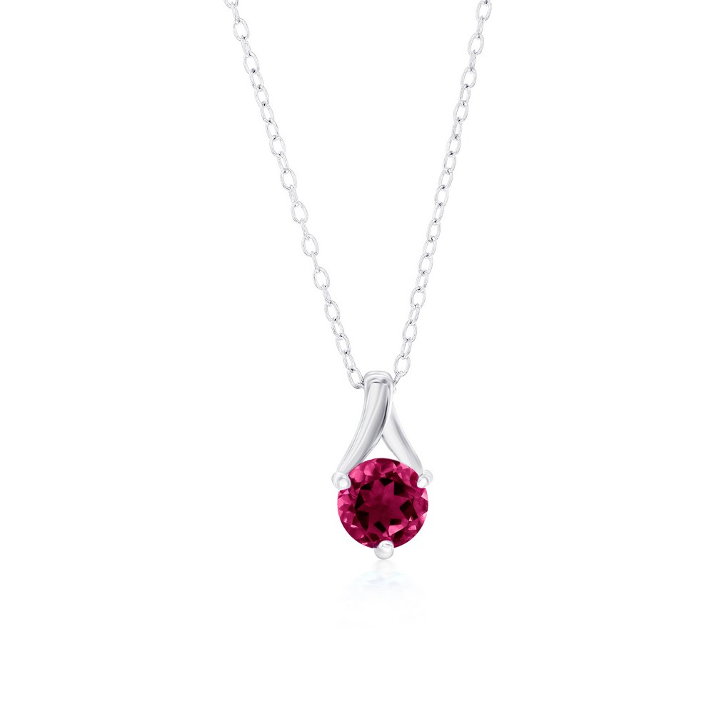 Sterling Silver White Tone Drop Pendant