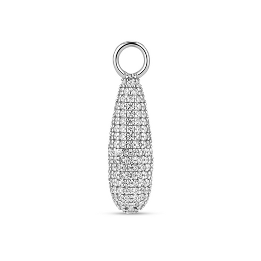 Sterling Silver CZ Teardrop Charm Pendant