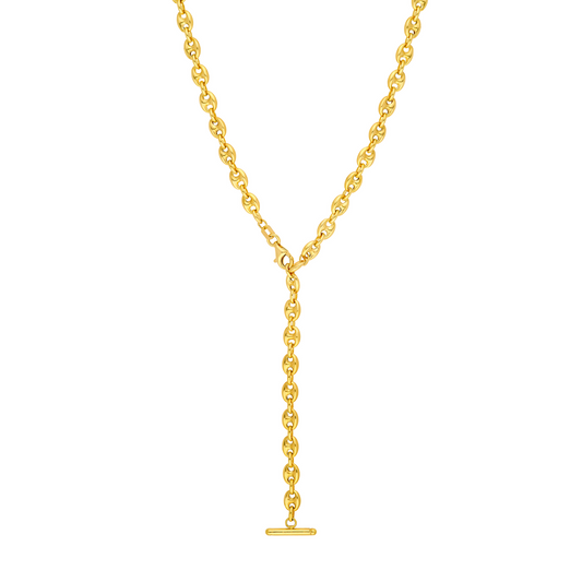 14K Puff Marier Lariat Chain Necklace