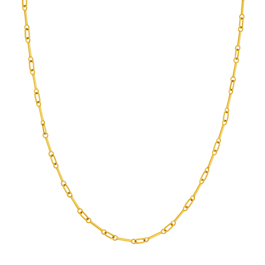 14K Mini Barbell Chain Necklace