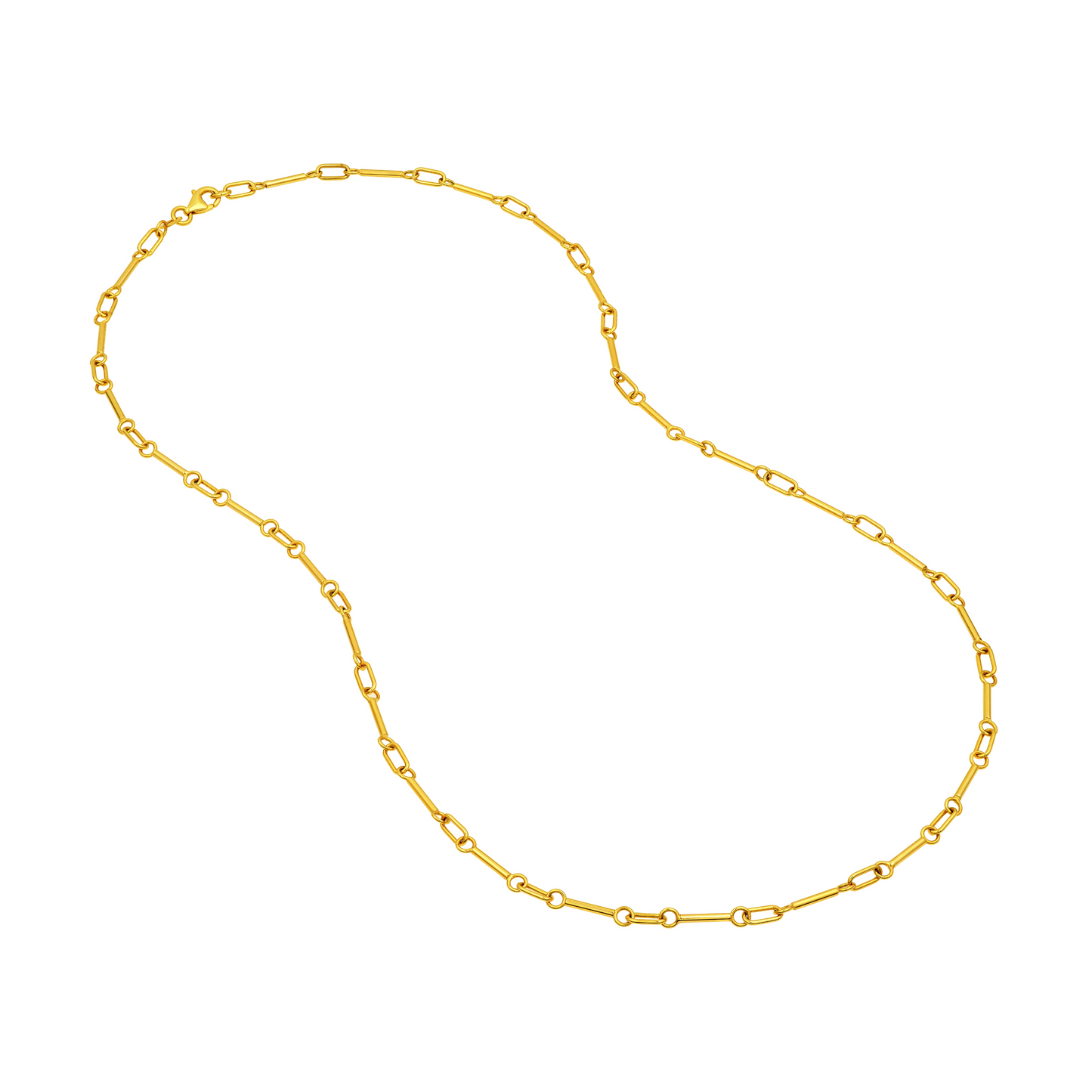 14K Mini Barbell Chain Necklace
