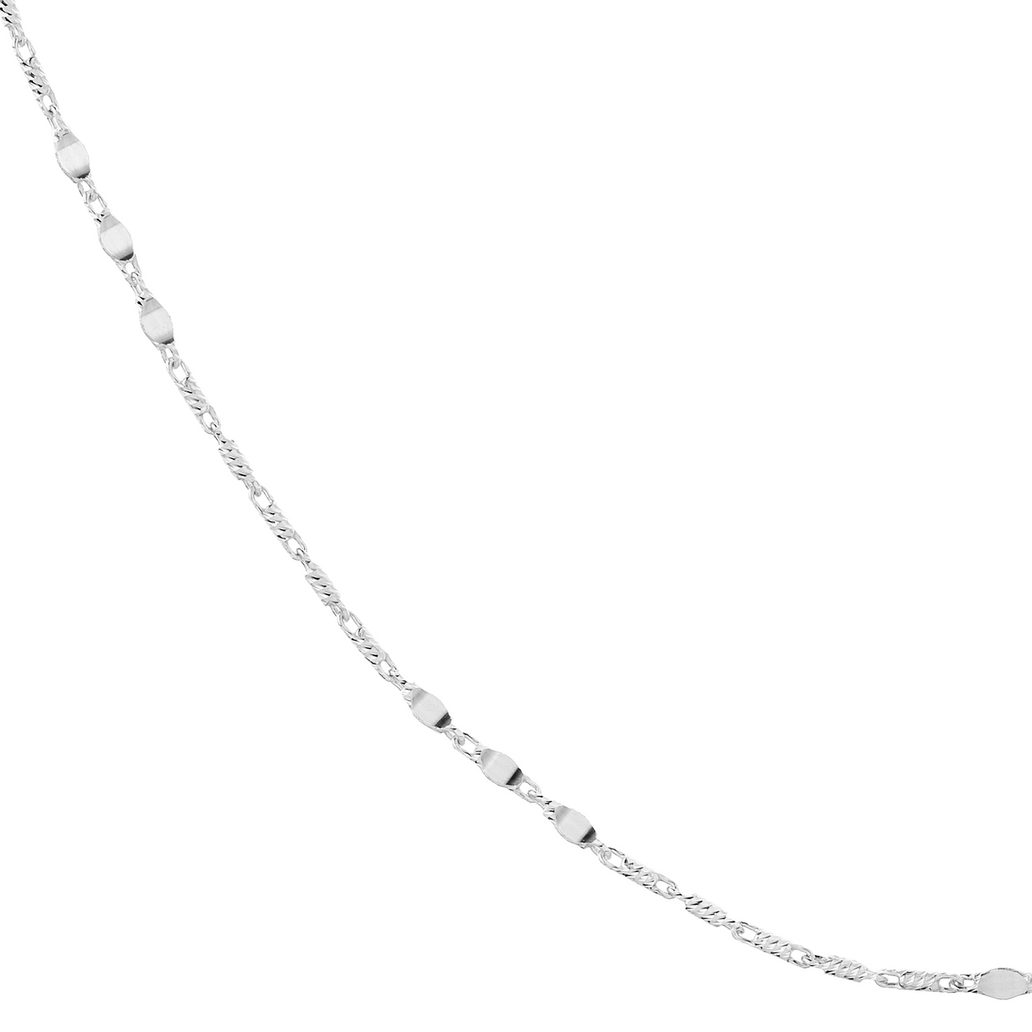 14K White Gold Lumacina Station Chain