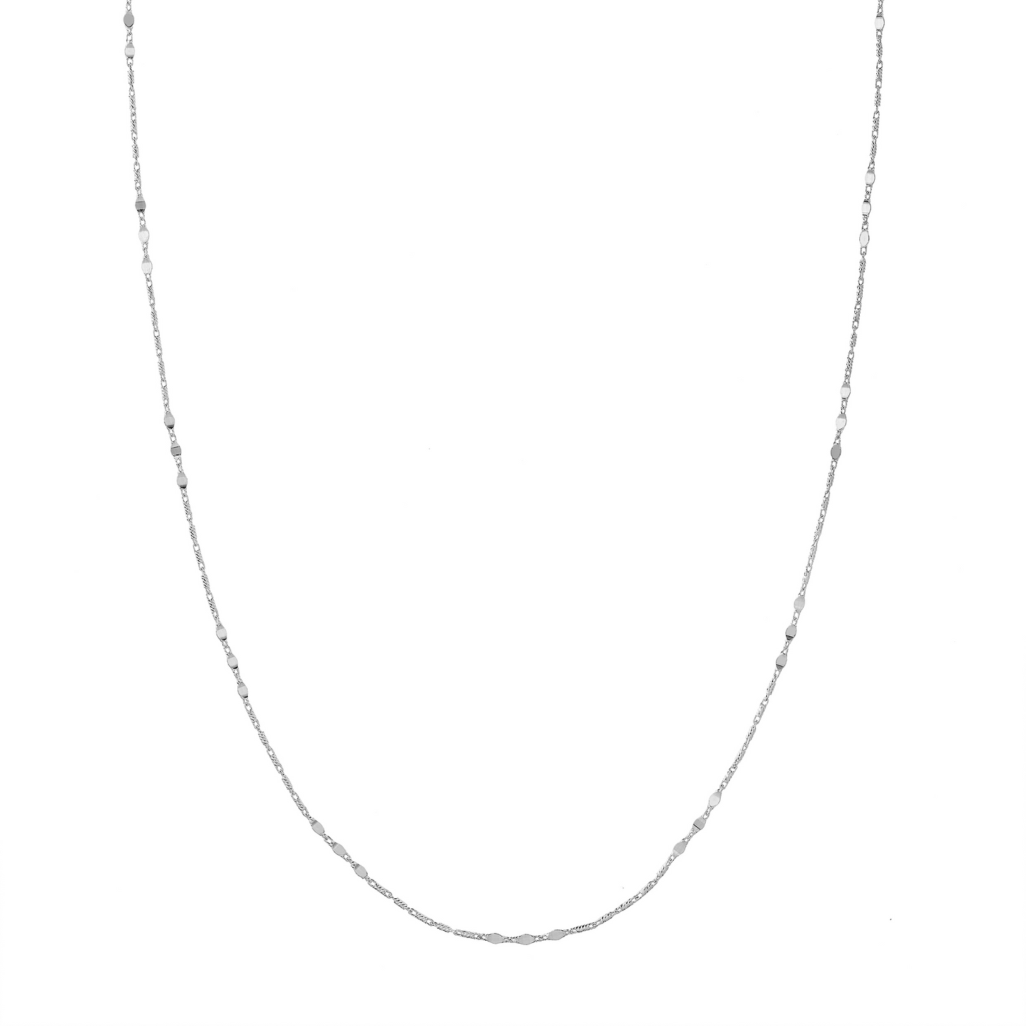 14K White Gold Lumacina Station Chain