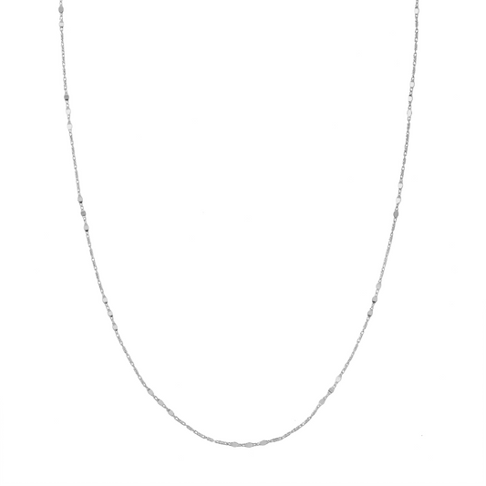 14K White Gold Lumacina Station Chain