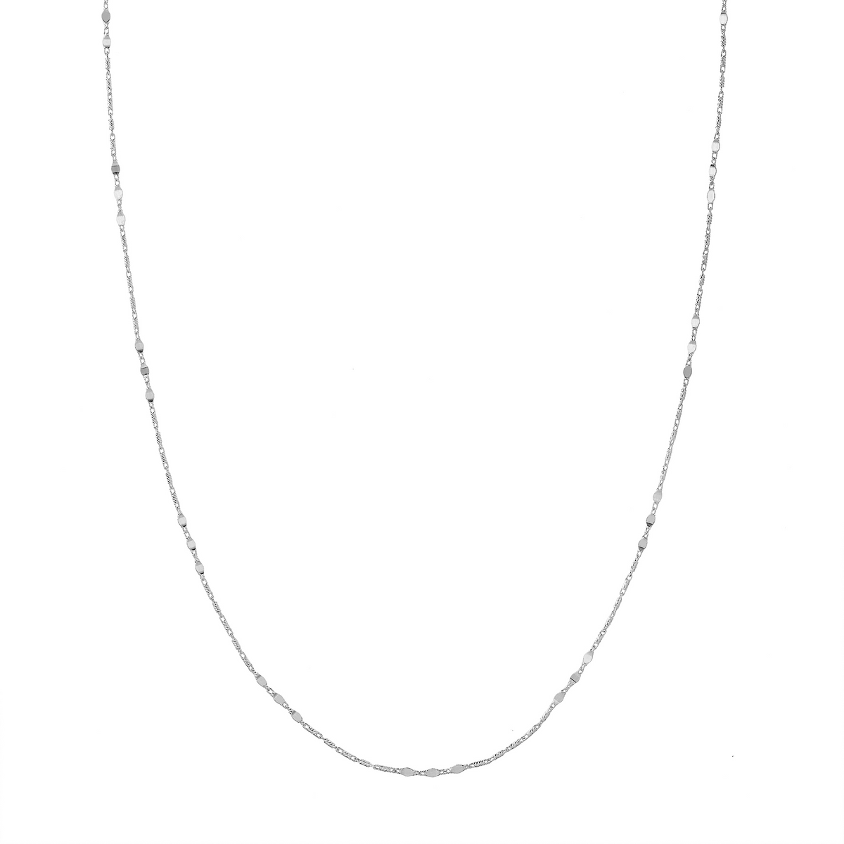 14K White Gold Lumacina Station Chain
