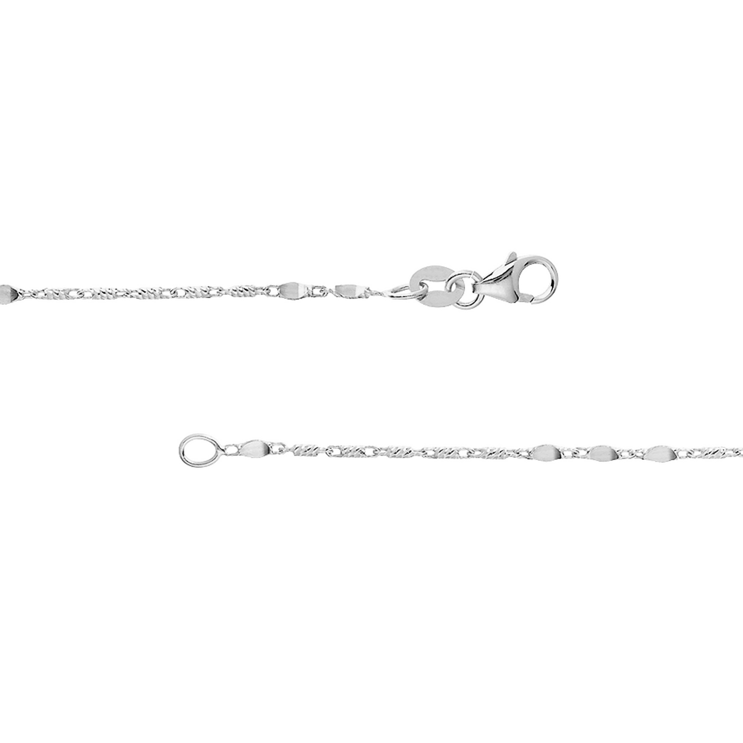 14K White Gold Lumacina Station Chain