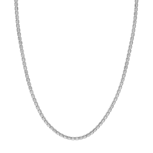 Sterling Silver White Gold Ice Chain