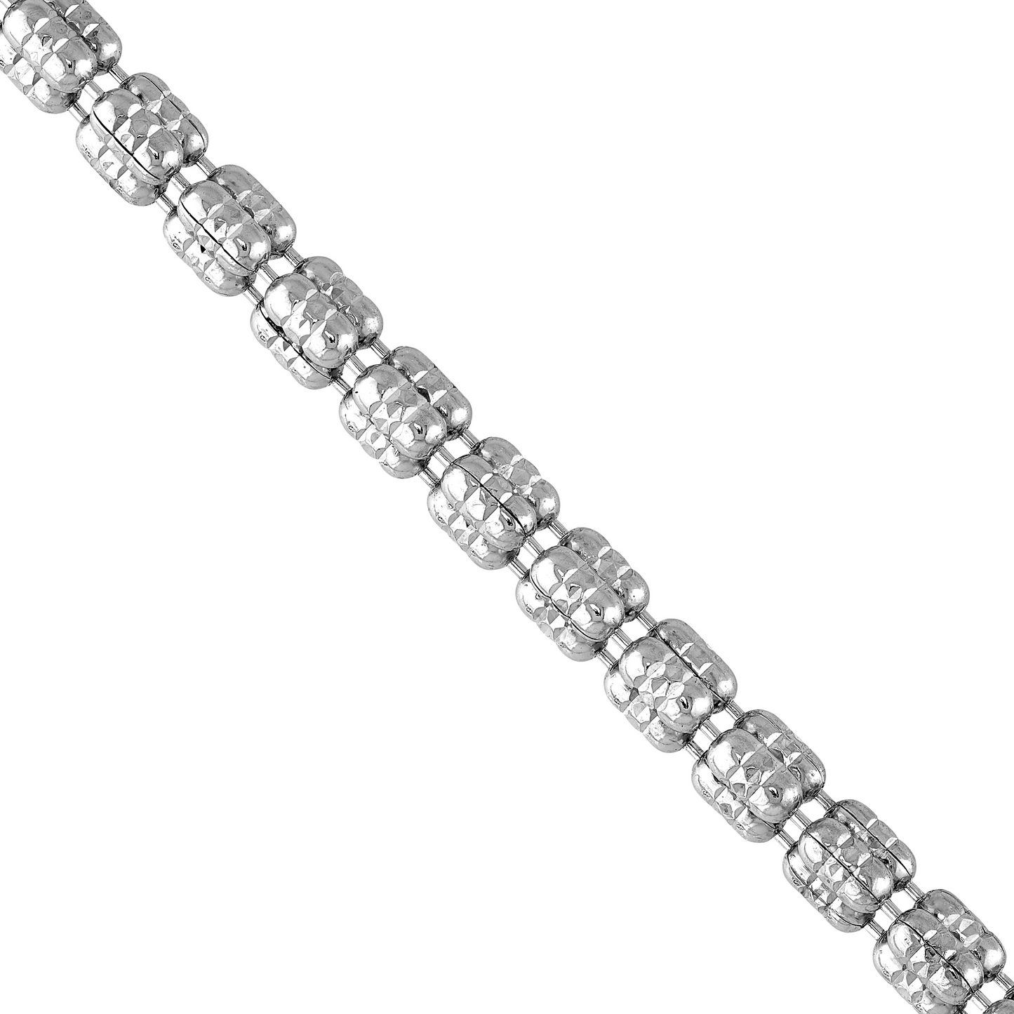 Sterling Silver White Gold Ice Chain