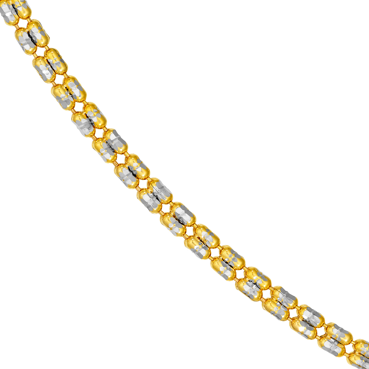 10 Karat Two Tone Gold Ice Bracelet