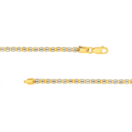 10 Karat Two Tone Gold Ice Bracelet