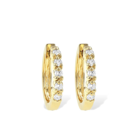 14 Karat Yellow 0.25ctw Diamonds Huggie Hoop Earrings