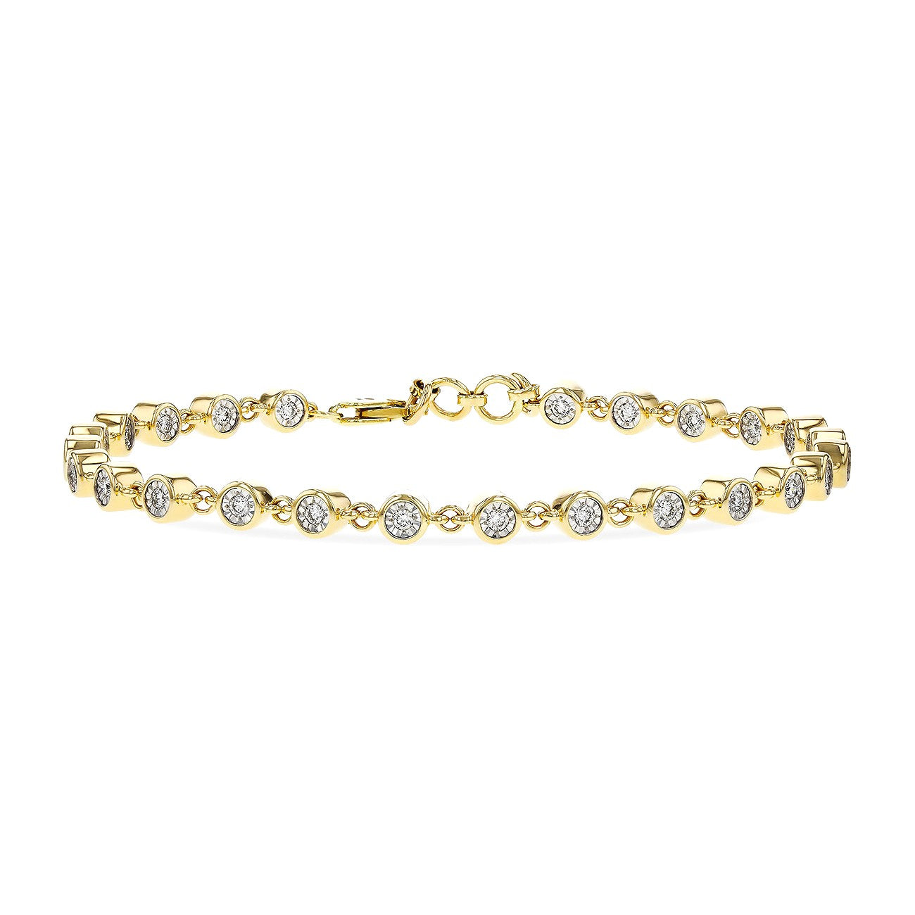 14K Illusion Set Dual-Sided Bracelet