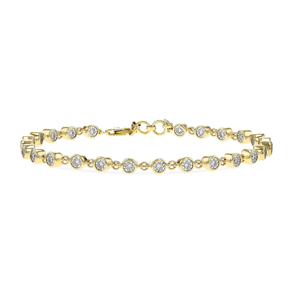 14K Illusion Set Dual-Sided Bracelet