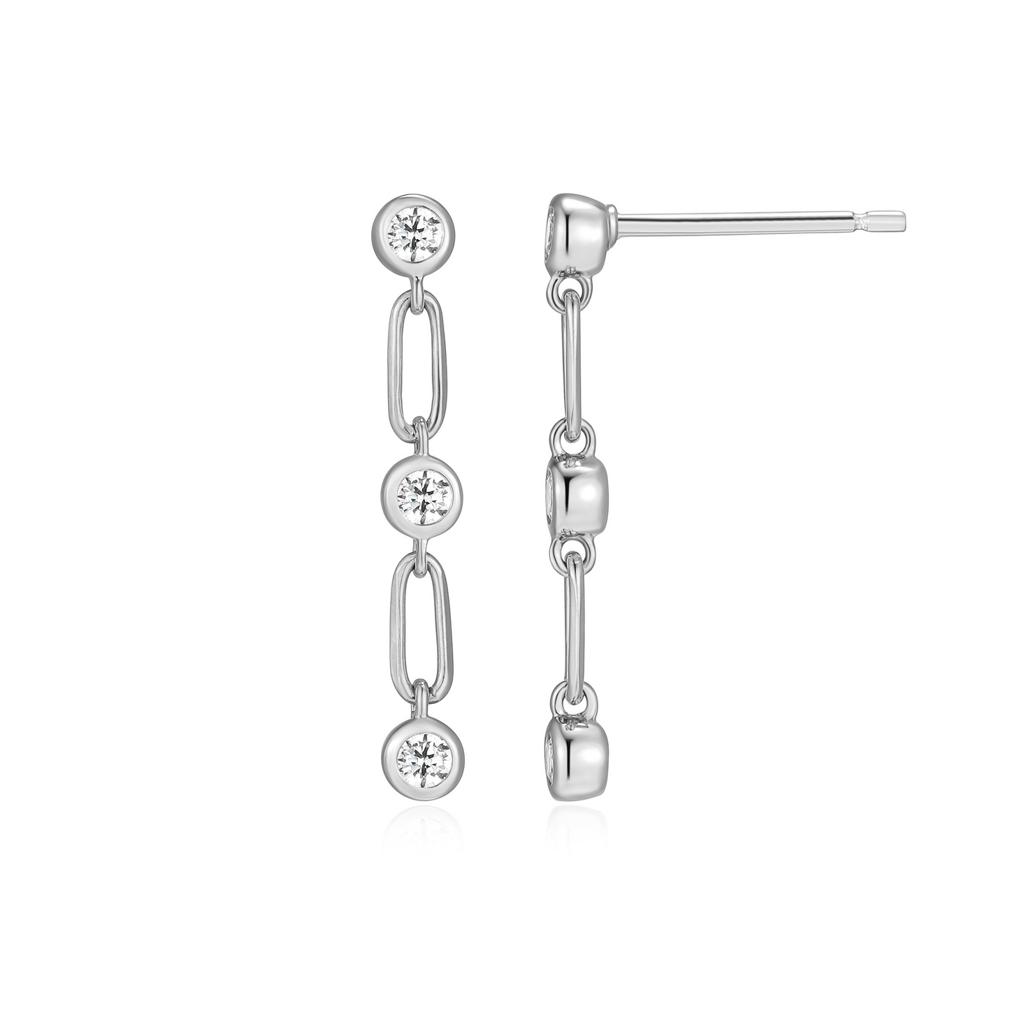 Sterling Silver Paperclip Drop Earrings