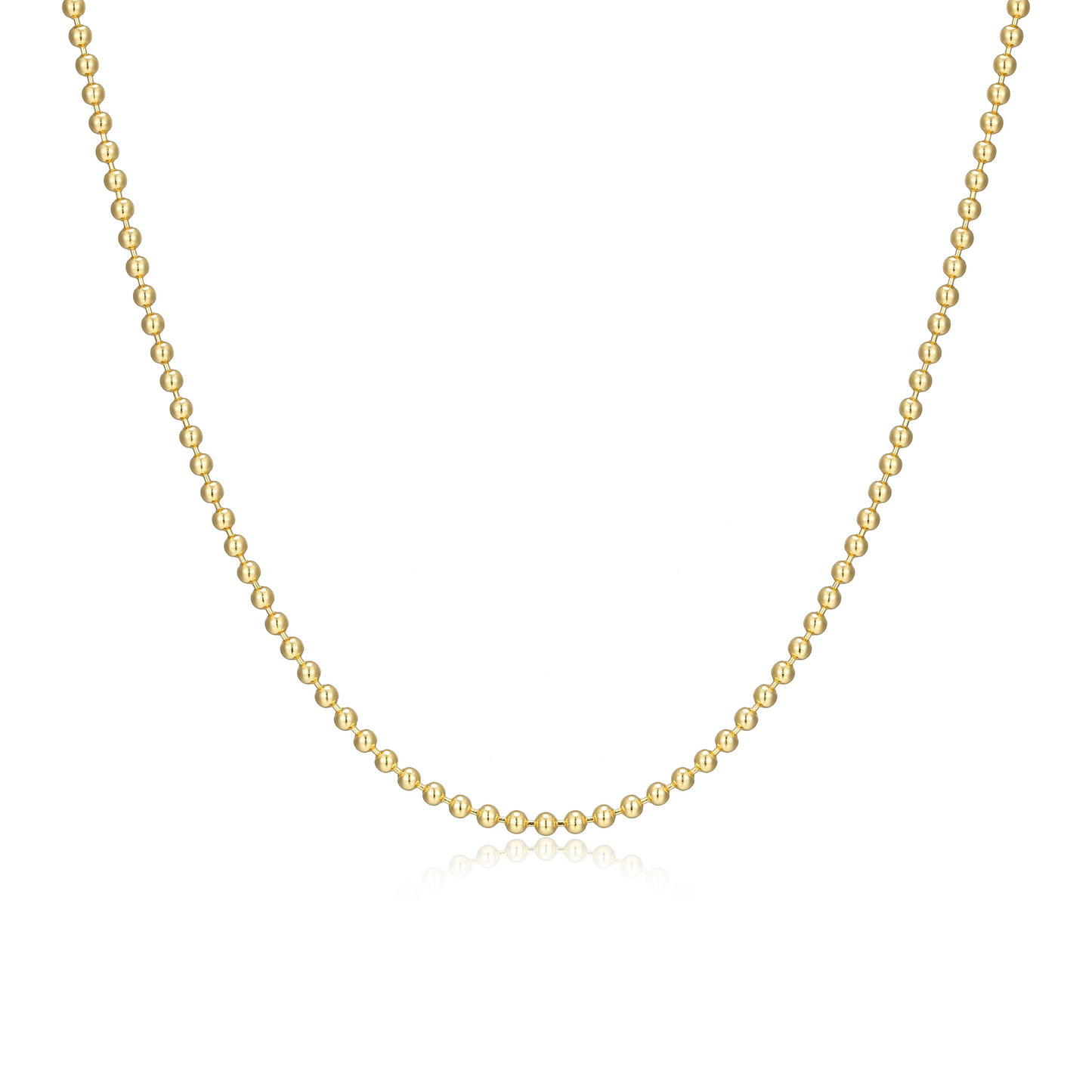 14K Gold-Plated 2.0mm Bead Chain Necklace