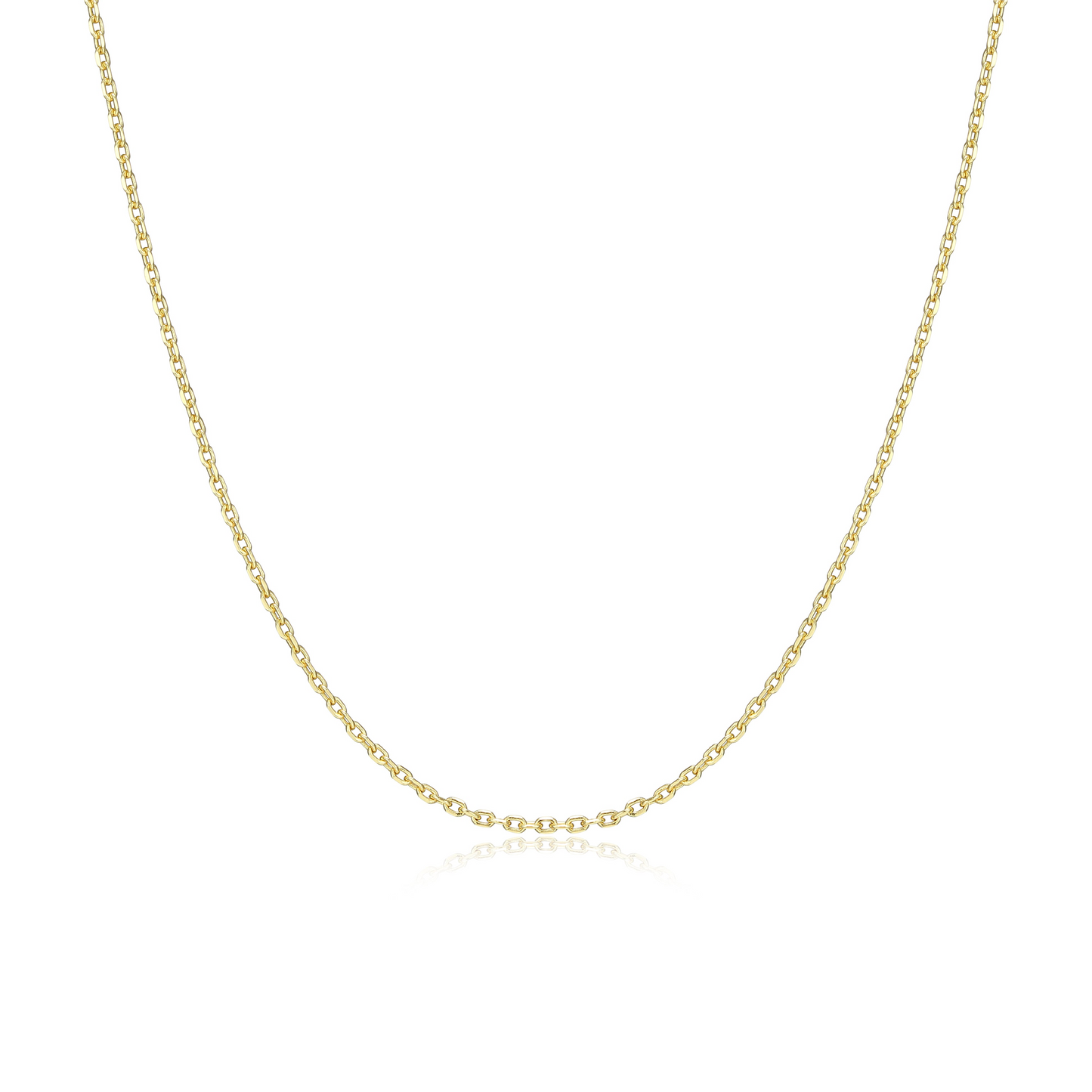 14K Gold-Plated Faceted Crossed Diamond-Cut Cable Chain