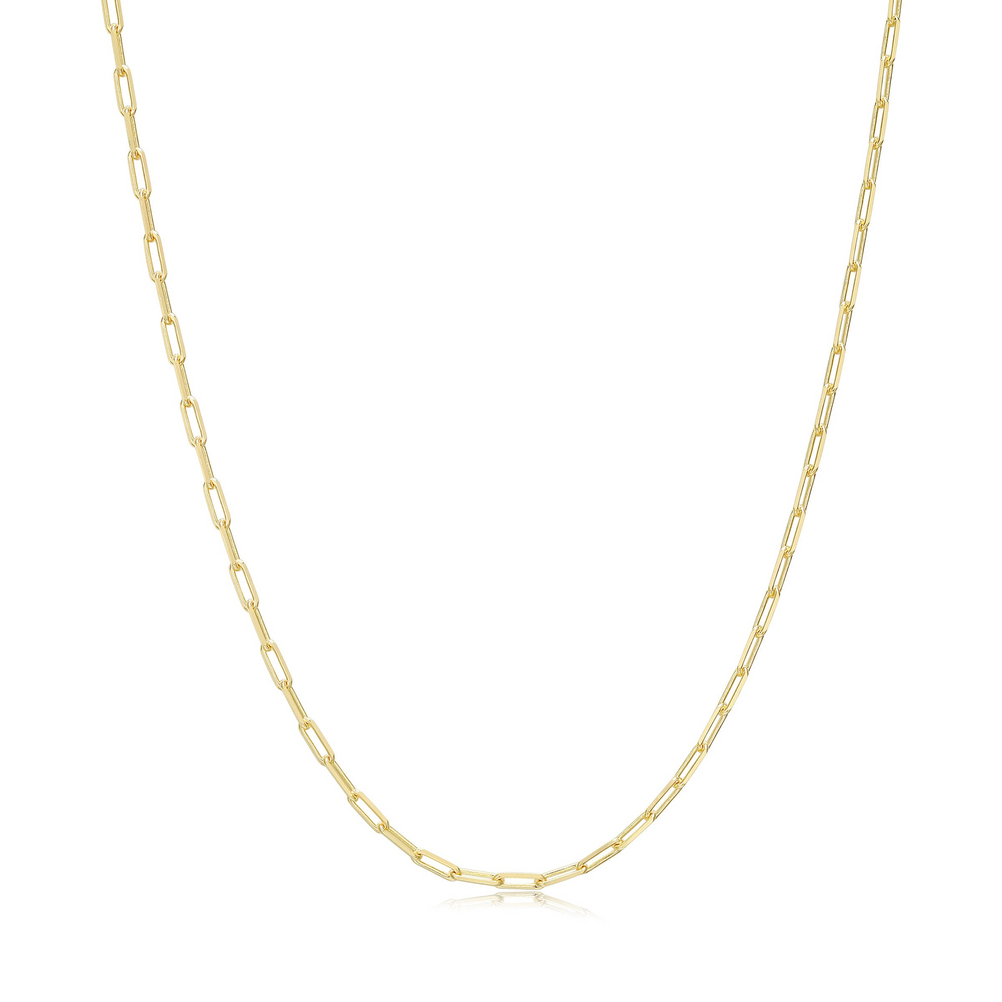 18K Gold Plated Layering Diamond-Cut Paperclup Cable Chain