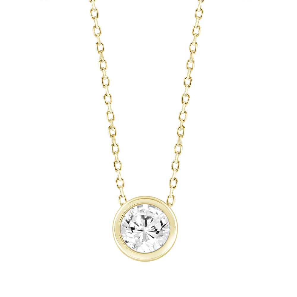 18 Karat Yellow Diamond Bezel Necklace