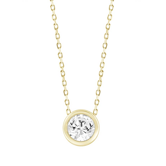 18 Karat Yellow Diamond Bezel Necklace