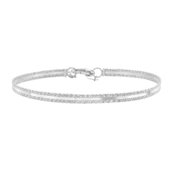 14K Diamond Cut Bangle Bracelet
