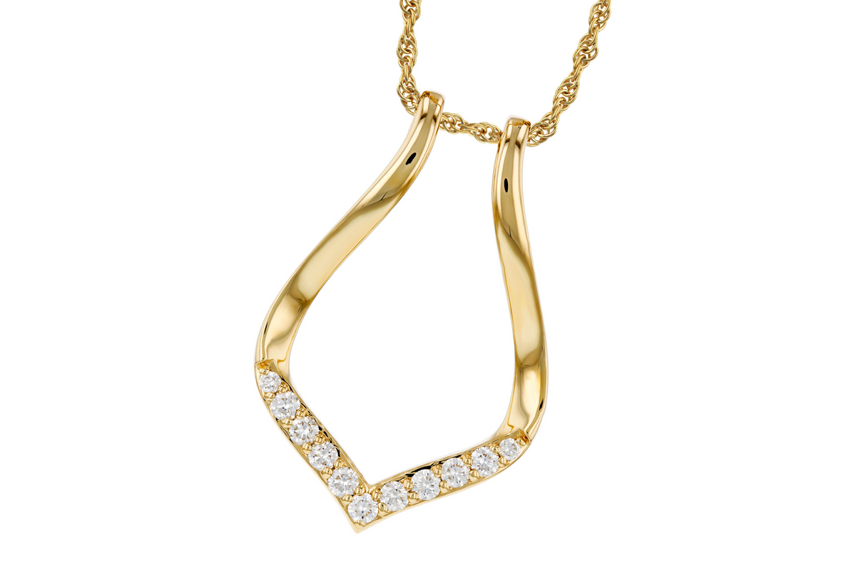 14K Diamond Accented Ring Holder Necklace