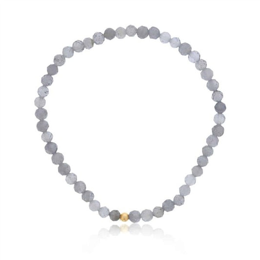 Faceted Labradorite Bead Stretch Bracelet