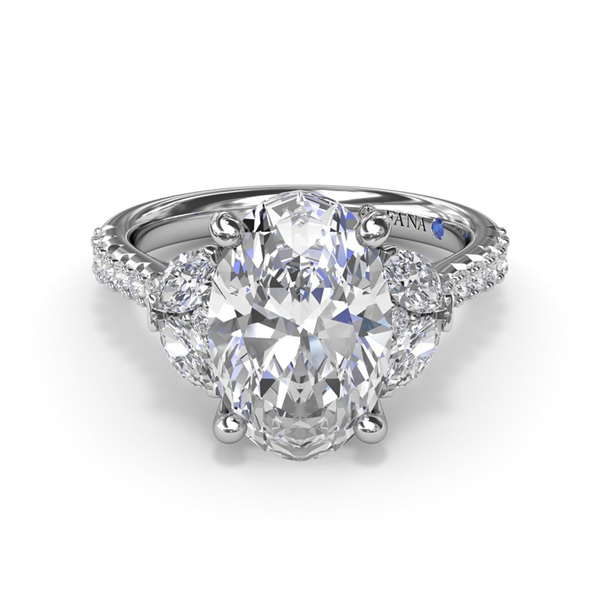 14K Marquise Accented Semi-Mount Diamond Engagement Ring