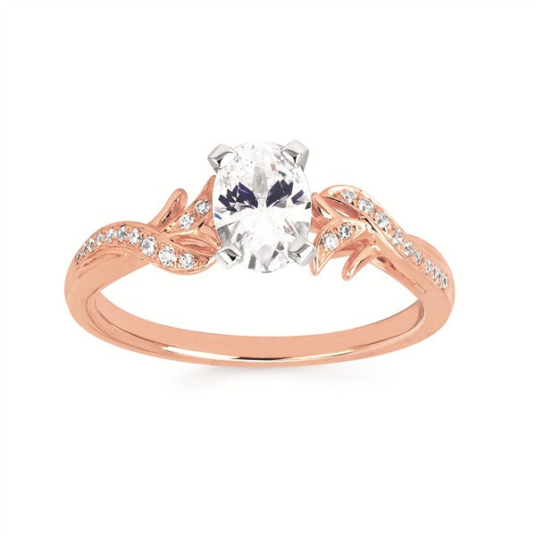 14K Floral Vine Semi-Mount Engagement Ring